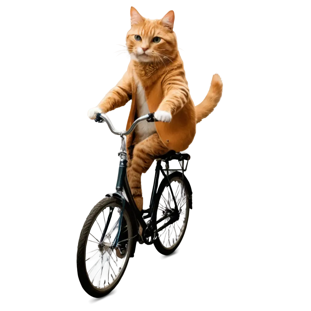 Exquisite-PNG-Image-A-Cat-Riding-a-Cycle-in-Whimsical-Harmony