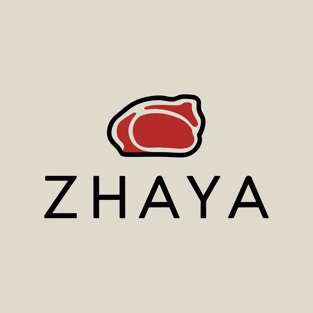 a logo design,with the text "zhaya", main symbol:meat,Moderate,clear background