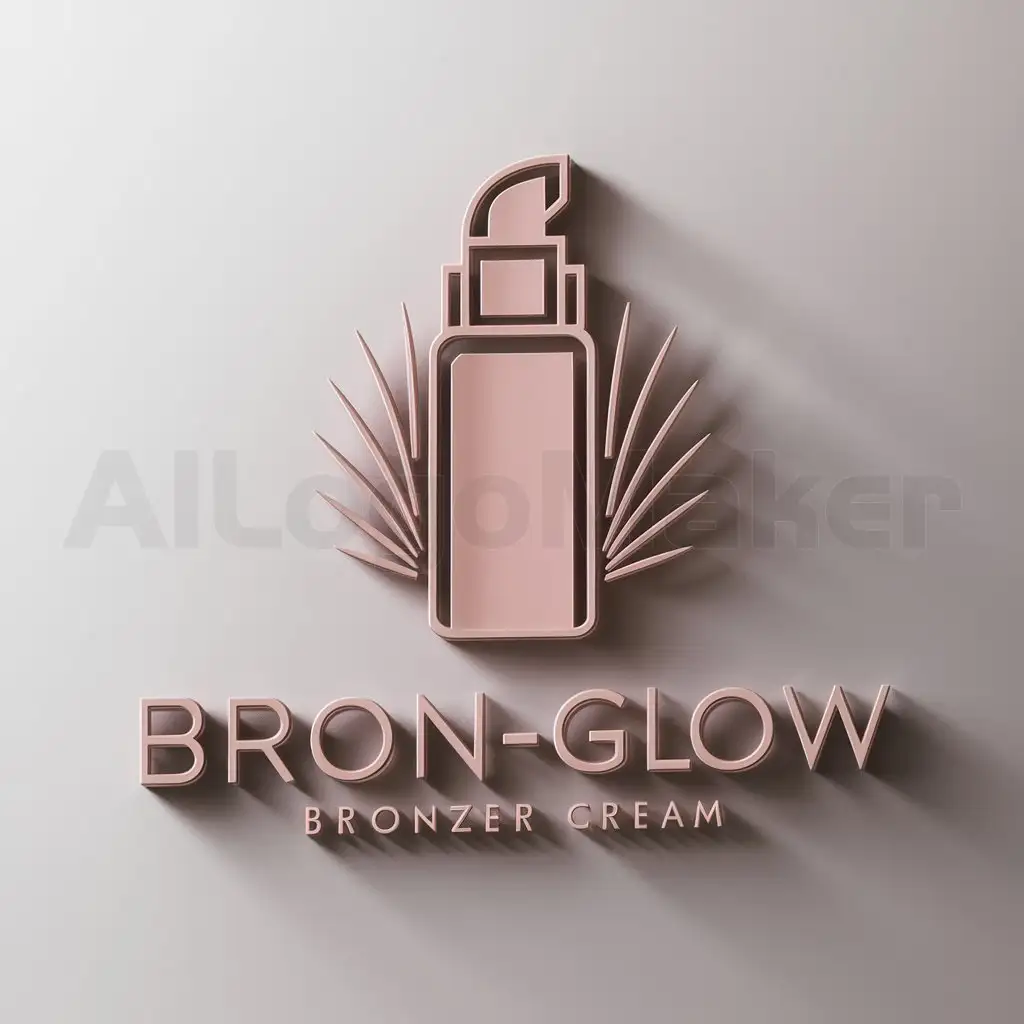a logo design,with the text "Bron-Glow", main symbol:bronceador en crema en un botella que sea rosa,Moderate,be used in Beauty Spa industry,clear background