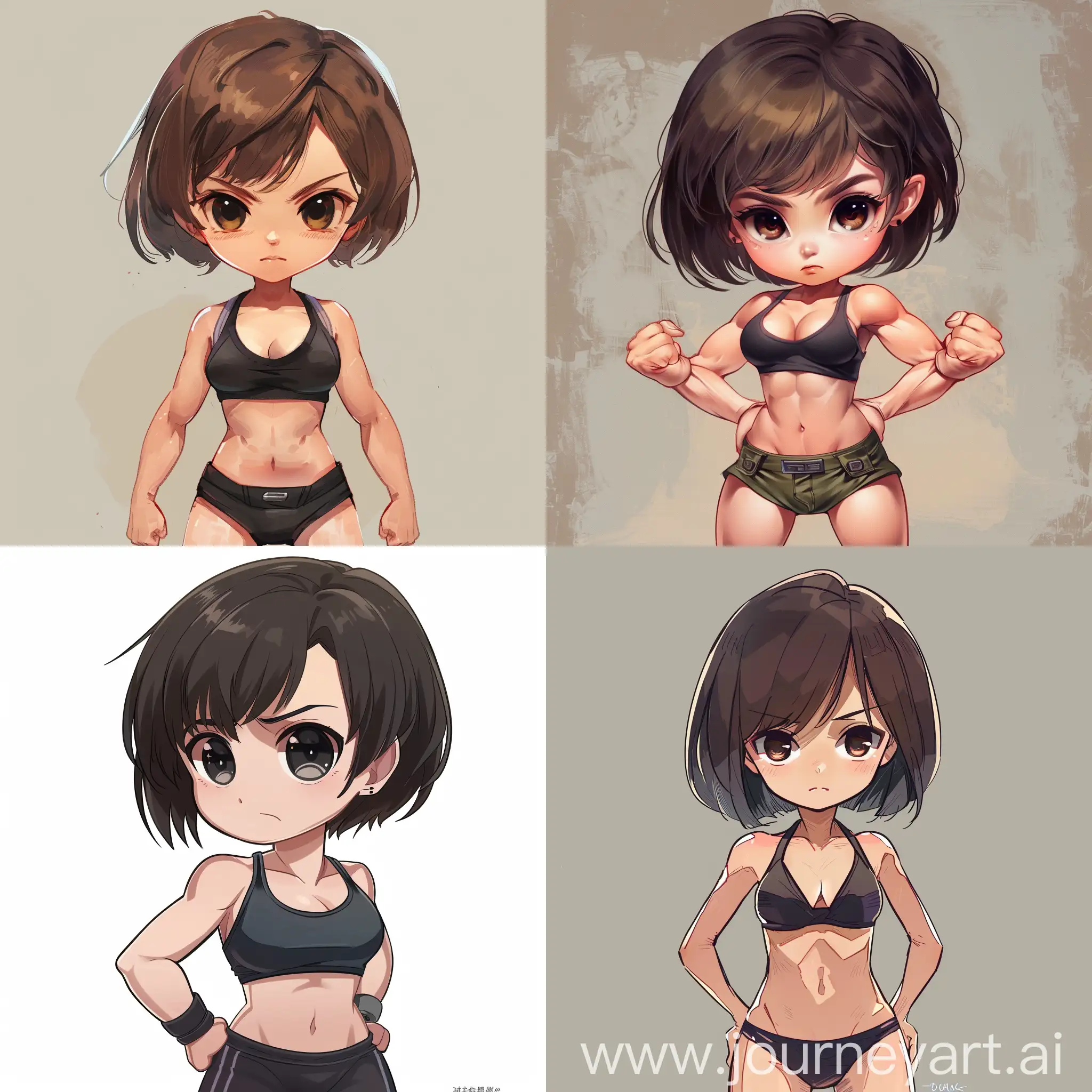 Chibi-Girl-with-Muscular-Slim-Build-and-Short-Hair