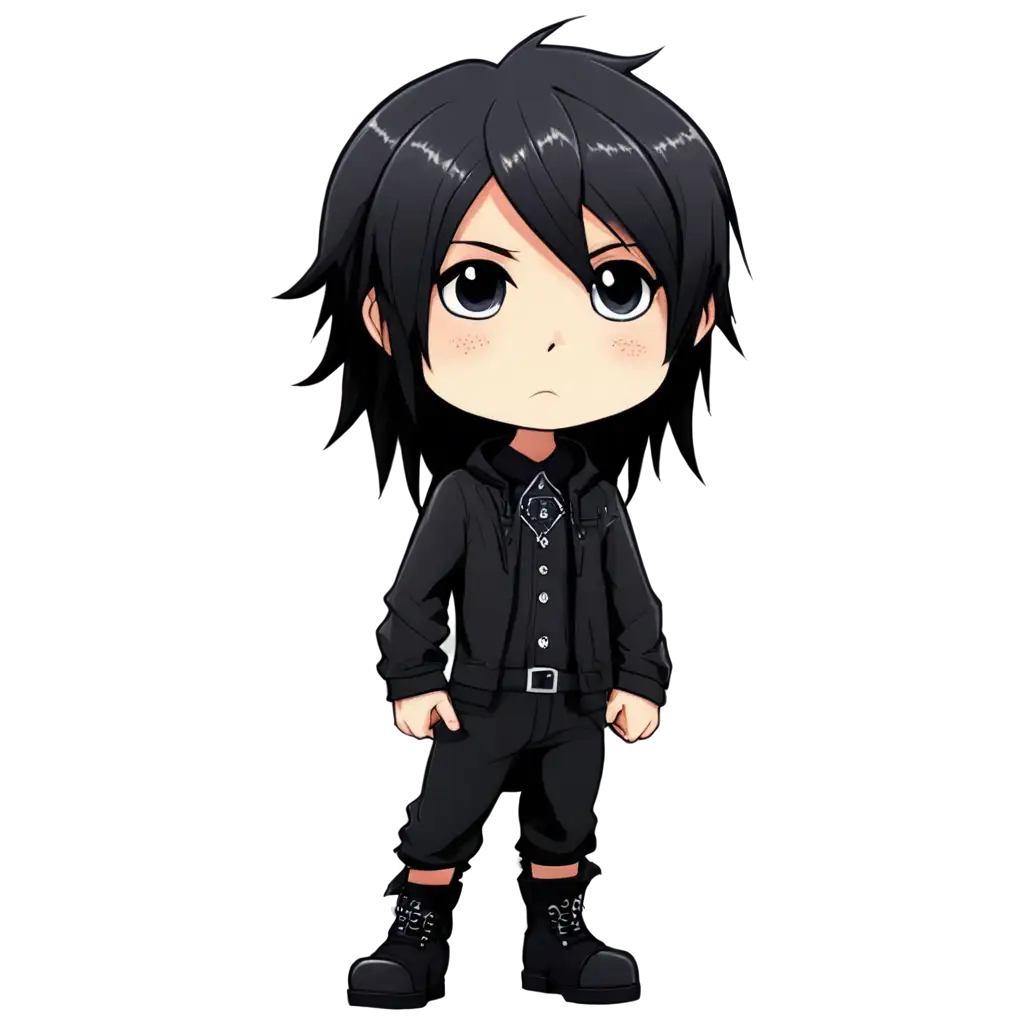 Goth-Chibi-Boy-with-Long-Hair-Captivating-PNG-Image-for-Versatile-Digital-Art-Creations