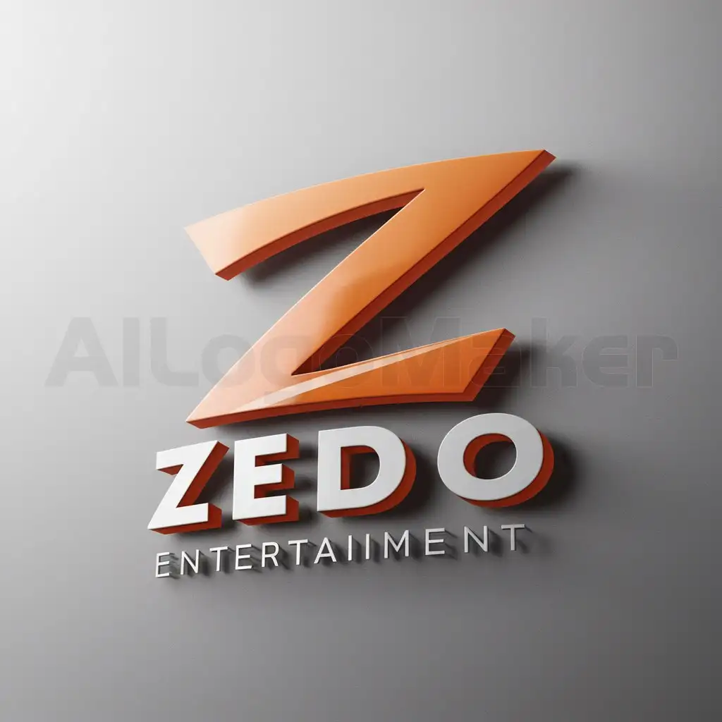 a logo design,with the text "ZEDO", main symbol:Main letter 'z' bold and 3d italic with the ZEDO entertainment,Moderate,clear background