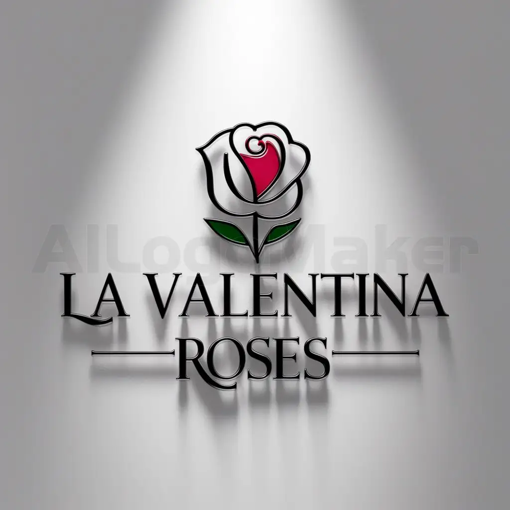 LOGO-Design-for-La-Valentina-Roses-Elegant-Rose-Symbol-on-a-Clear-Background