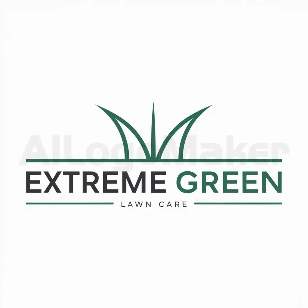 LOGO-Design-For-Extreme-Green-Minimalistic-Grass-Emblem-for-Lawn-Care-Industry