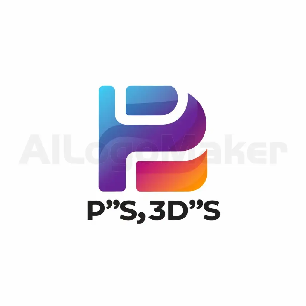 LOGO-Design-For-Ps-3ds-Futuristic-3D-Printing-Emblem-with-Clear-Background