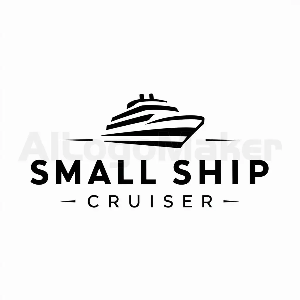 a logo design,with the text "Small Ship Cruiser", main symbol:Small Ship Cruiser,Moderate,be used in Travel industry,clear background