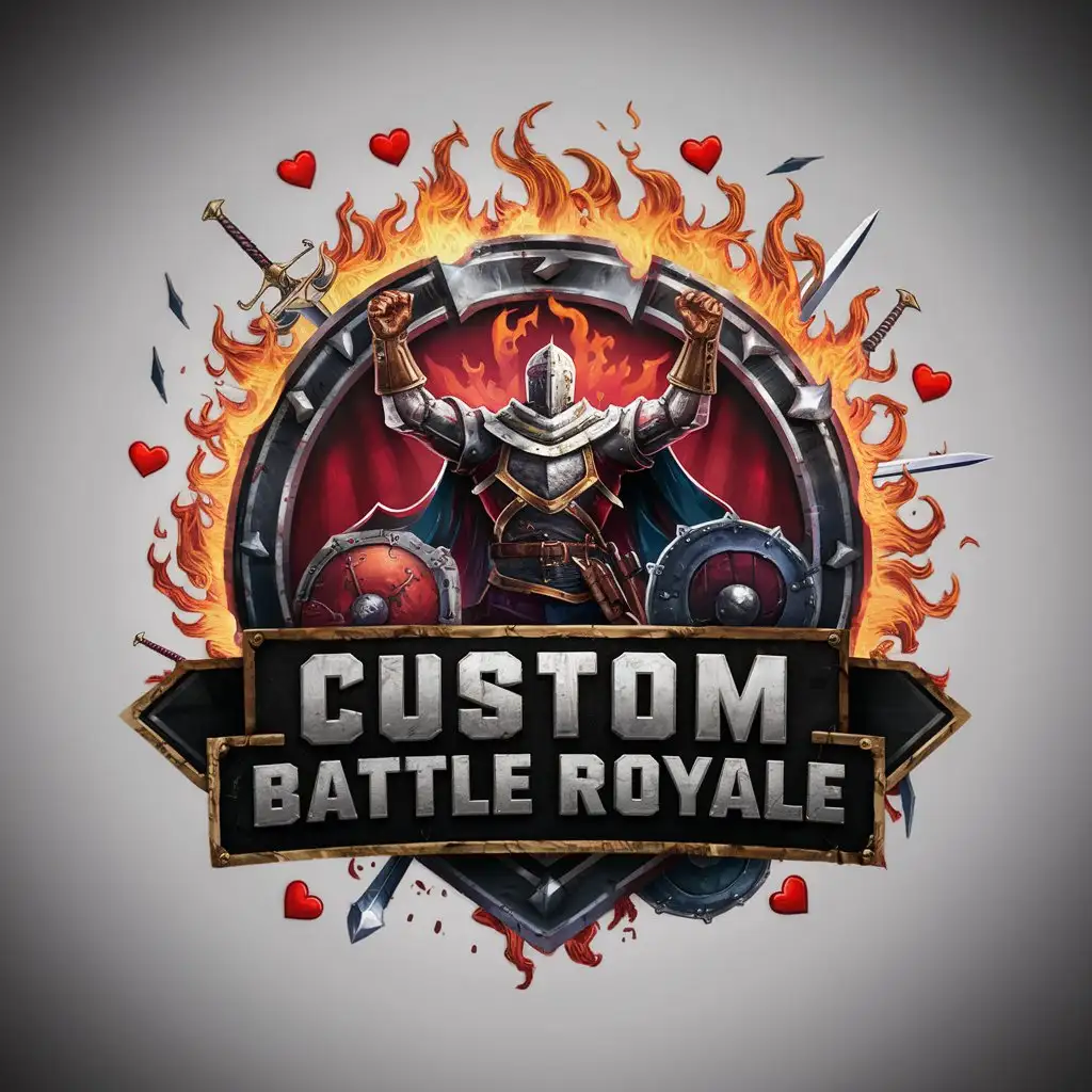 Gaming logo for gaming called the custom battle royale. Fantasy themed style Hearts of iron 4