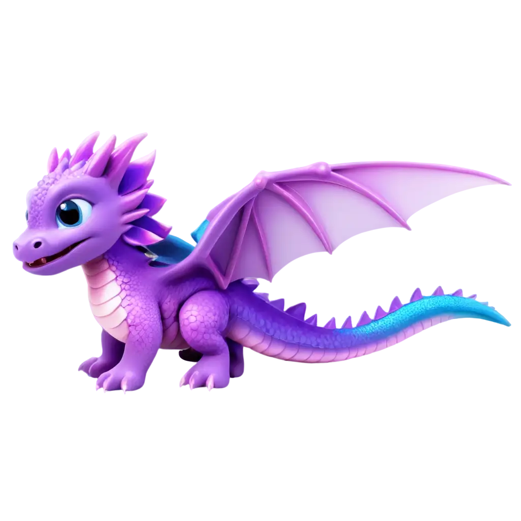 Regal Purple and Pink Baby Dragon Hatchling PNG Majestic Creature with ...