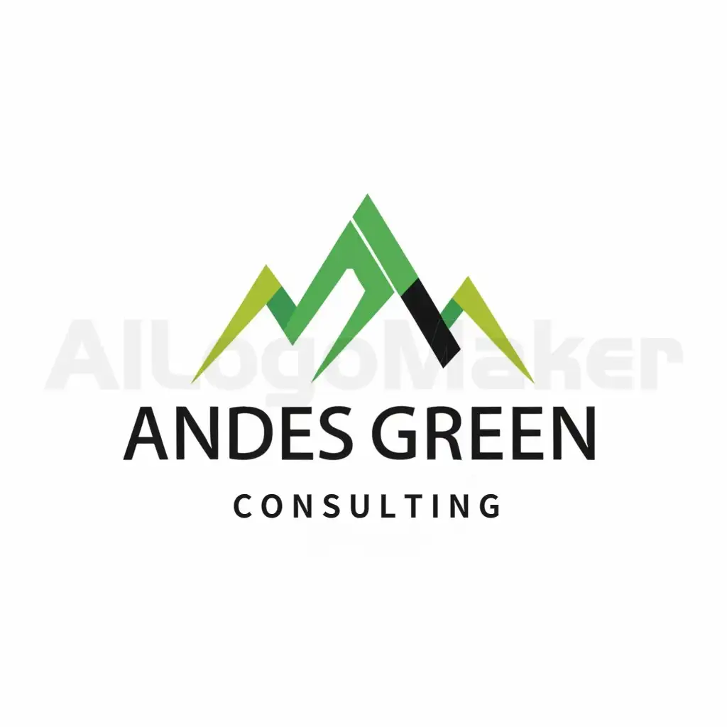 a logo design,with the text "Andes Green Consulting SpA", main symbol:Andes Cordillera with renewable energies,Moderate,be used in Others industry,clear background