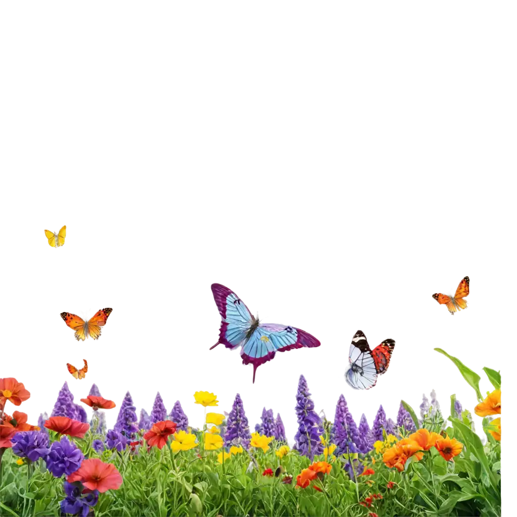 beautiful flower garden, there are many kinds of flowers, and there are also butterflies. The image is very real and clear, 4K resolution
