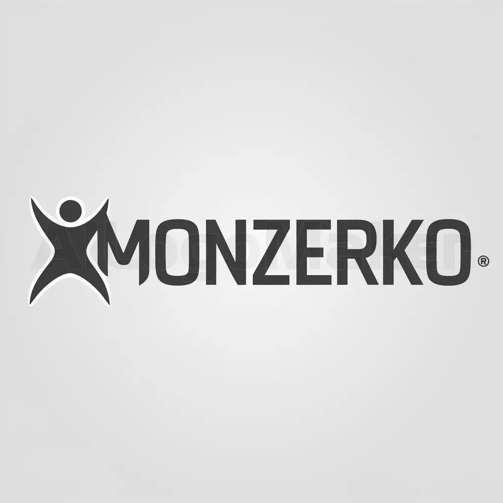 a logo design,with the text "Monzerko", main symbol:Monzerko,Moderate,be used in Sports Fitness industry,clear background