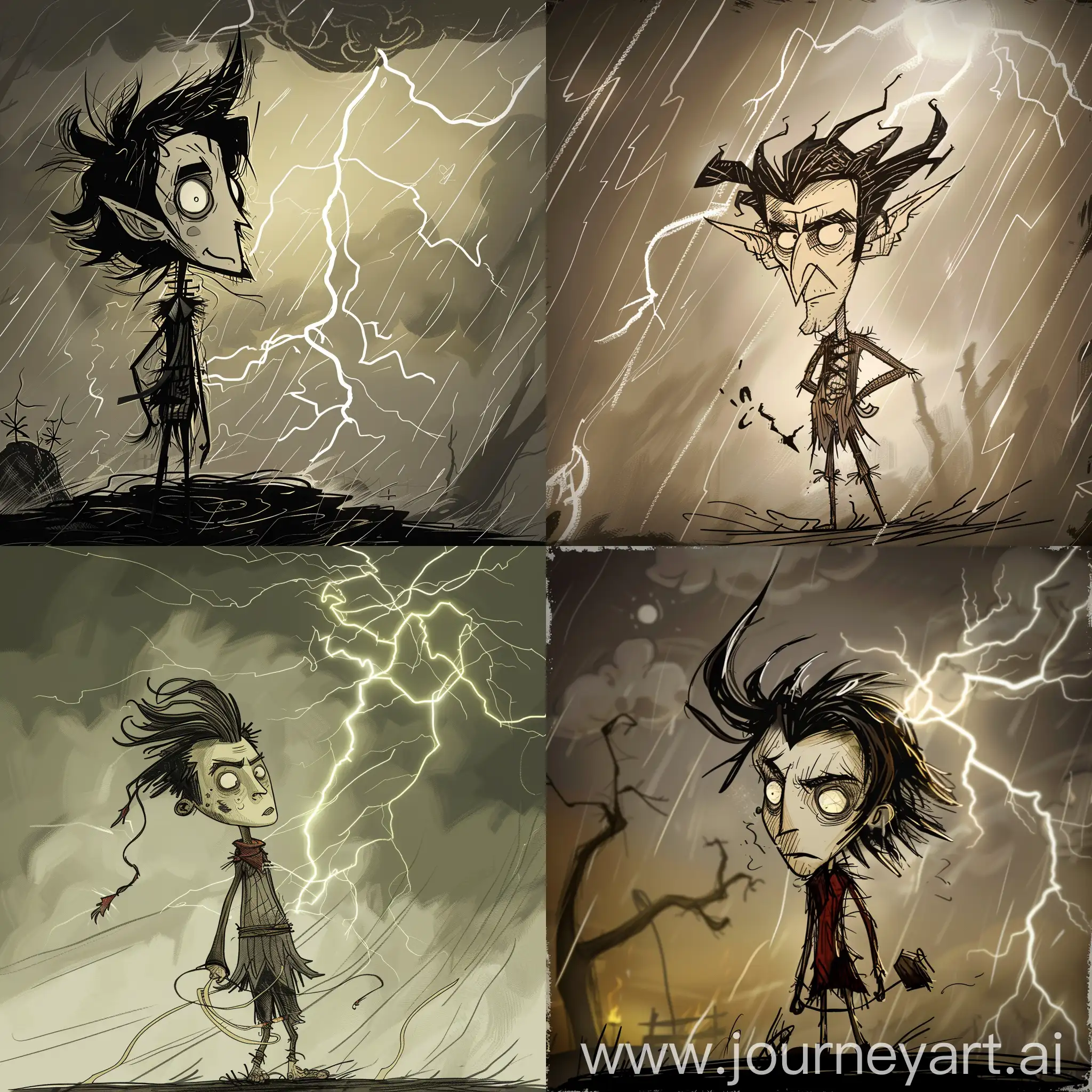 Dark-Fantasy-Characters-Amidst-Stormy-Weather-Dont-Starve-Inspired-Art