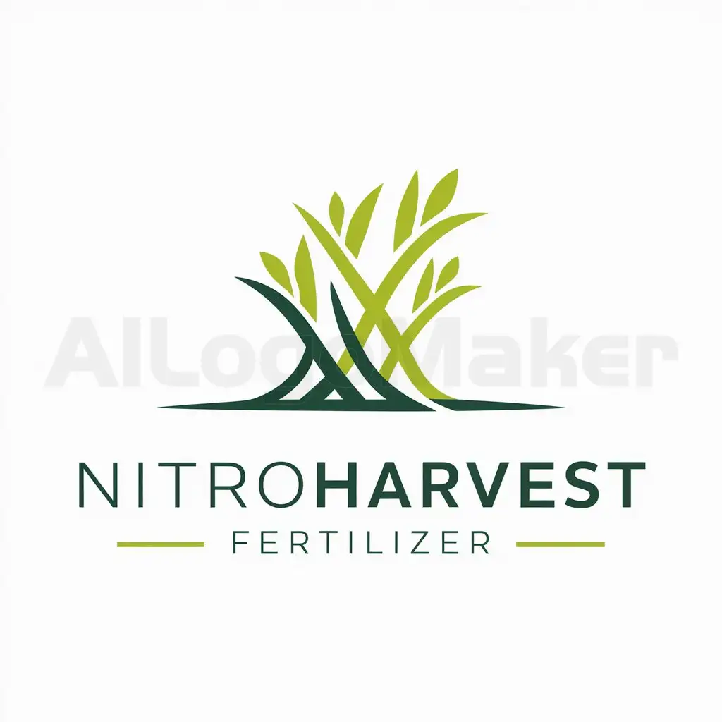 a logo design,with the text "NitroHarvest Fertilizer", main symbol:plants that grow,complex,be used in farming industry,clear background
