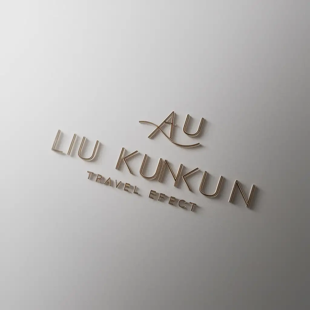 a logo design,with the text "Liu Kunkun", main symbol:aiqing,Minimalistic,be used in Travel industry,clear background