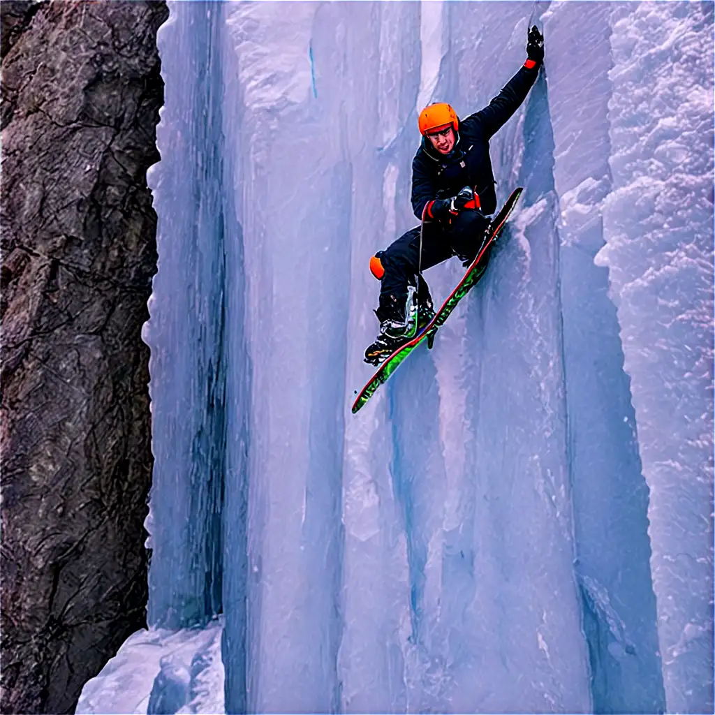 Exhilarating Ice Climbing Adventure Stunning PNG Image of Conquering ...