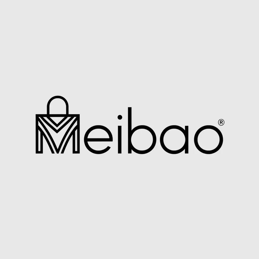 a logo design,with the text "Meibao", main symbol:box bag pattern,Minimalistic,be used in Others industry,clear background