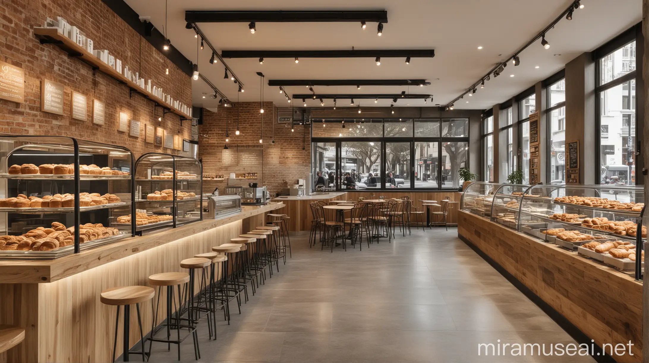 NeoModern Cafe Bakery Interior Architecture A Stylish Blend of Tradition and Innovation