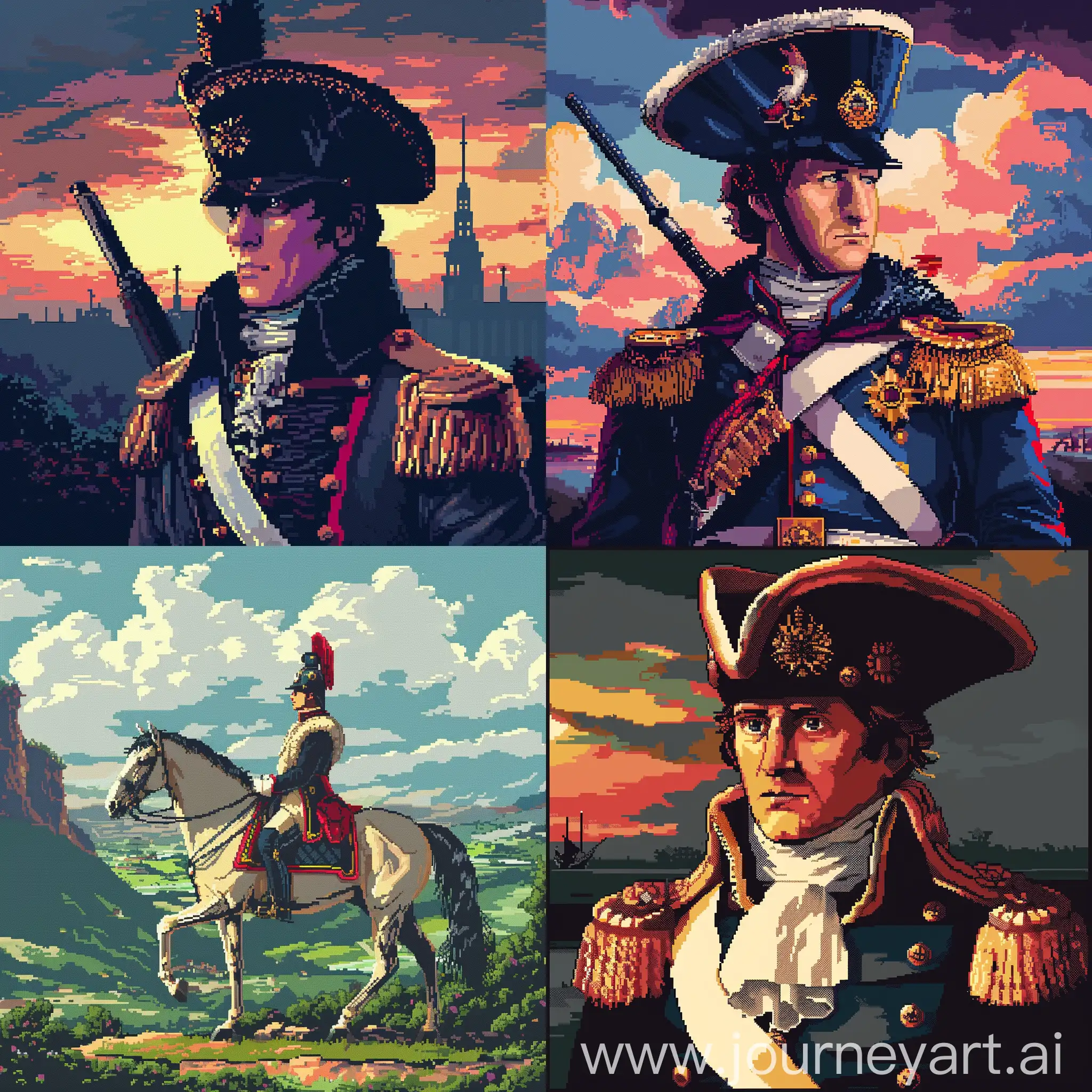 Napoleon-Bonaparte-Pixel-Art-8Bit-Retro-Desktop-Wallpaper