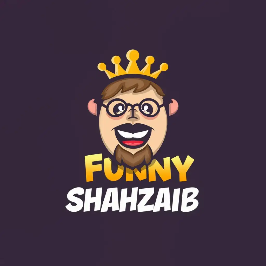 a logo design,with the text "Funny Shahzaib", main symbol:comedy videos,complex,be used in Internet industry,clear background