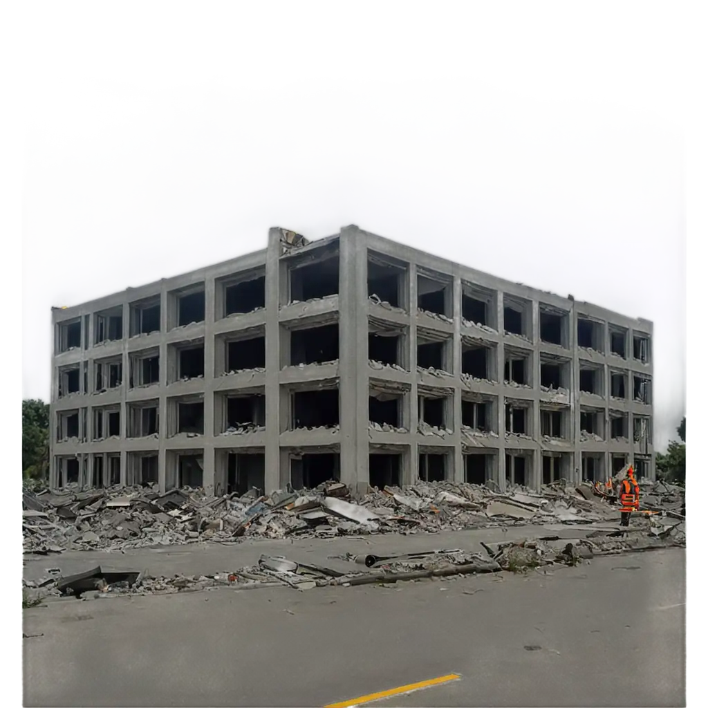 The building is destroyed 