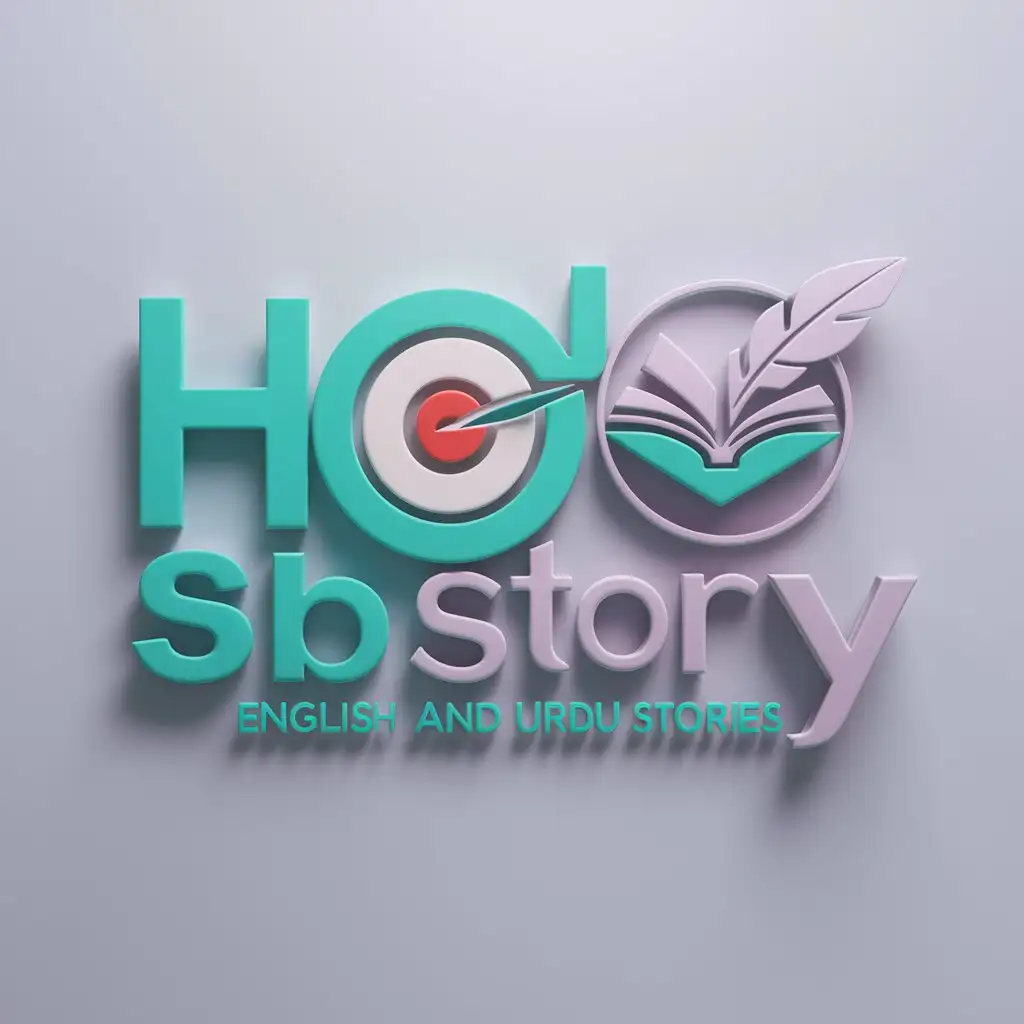 a logo design,with the text "HobStory", main symbol:Target books stories,english stories,urdu kahani,colors #82E0AA and #D2B4DE background color #F0F3F4.circle logo its not not menssion,Moderate,clear background