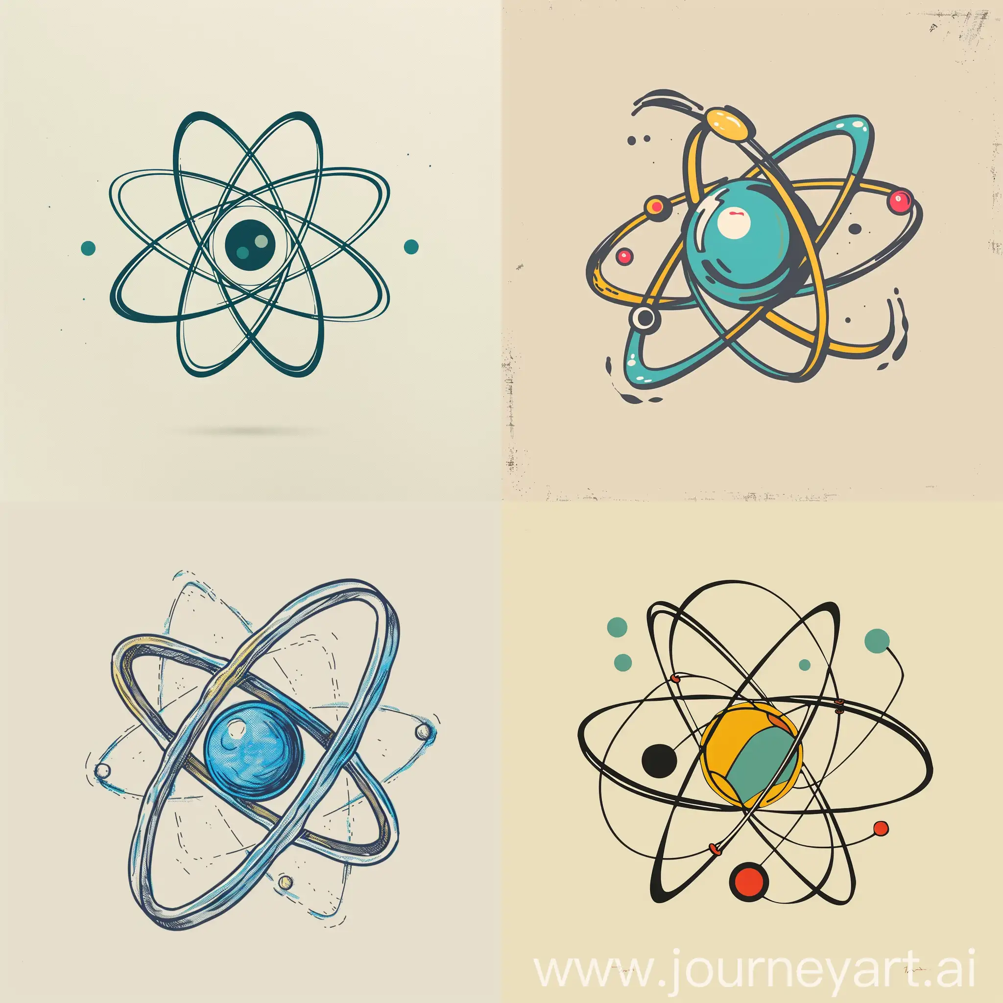 рисунок атома в графическом стиле