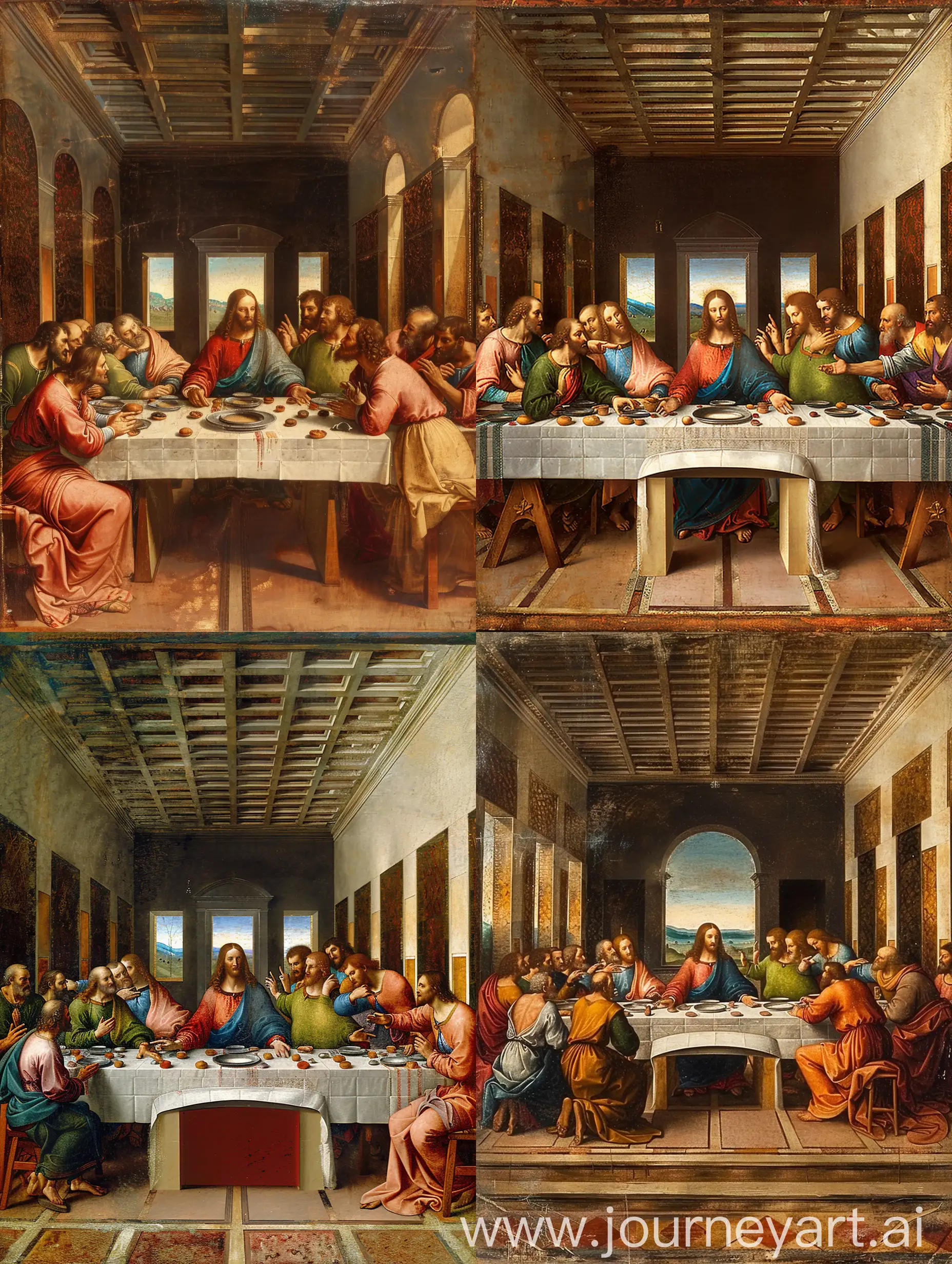 Leonardo Da Vinci painting The first supper, high detailed