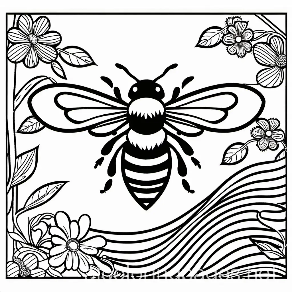 Save-the-Bees-Coloring-Page-Black-and-White-Line-Art-for-Kids