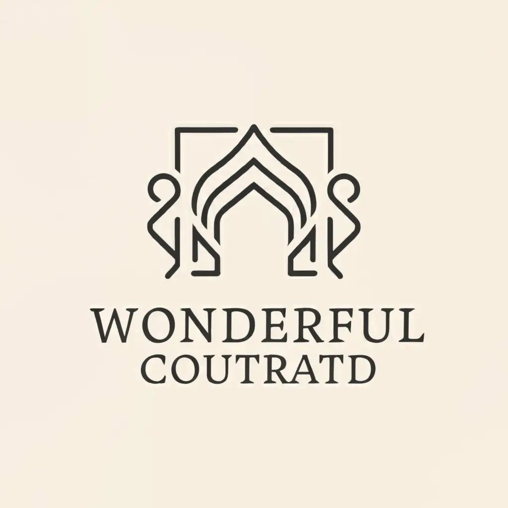 a logo design,with the text "Wonderful courtyard", main symbol:courtyard,Minimalistic,be used in Restaurant industry,clear background