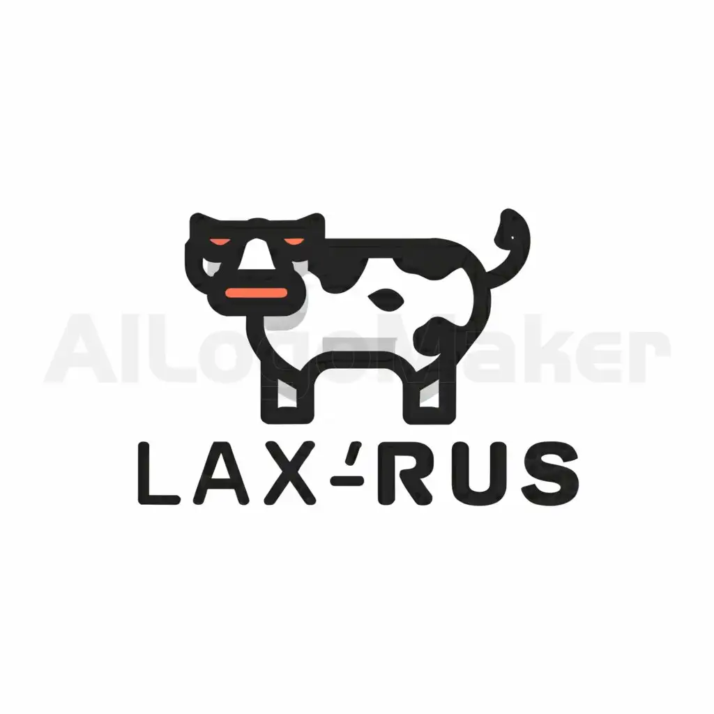 a logo design,with the text "Lax'r'us", main symbol:cow,Moderate,be used in 15 industry,clear background