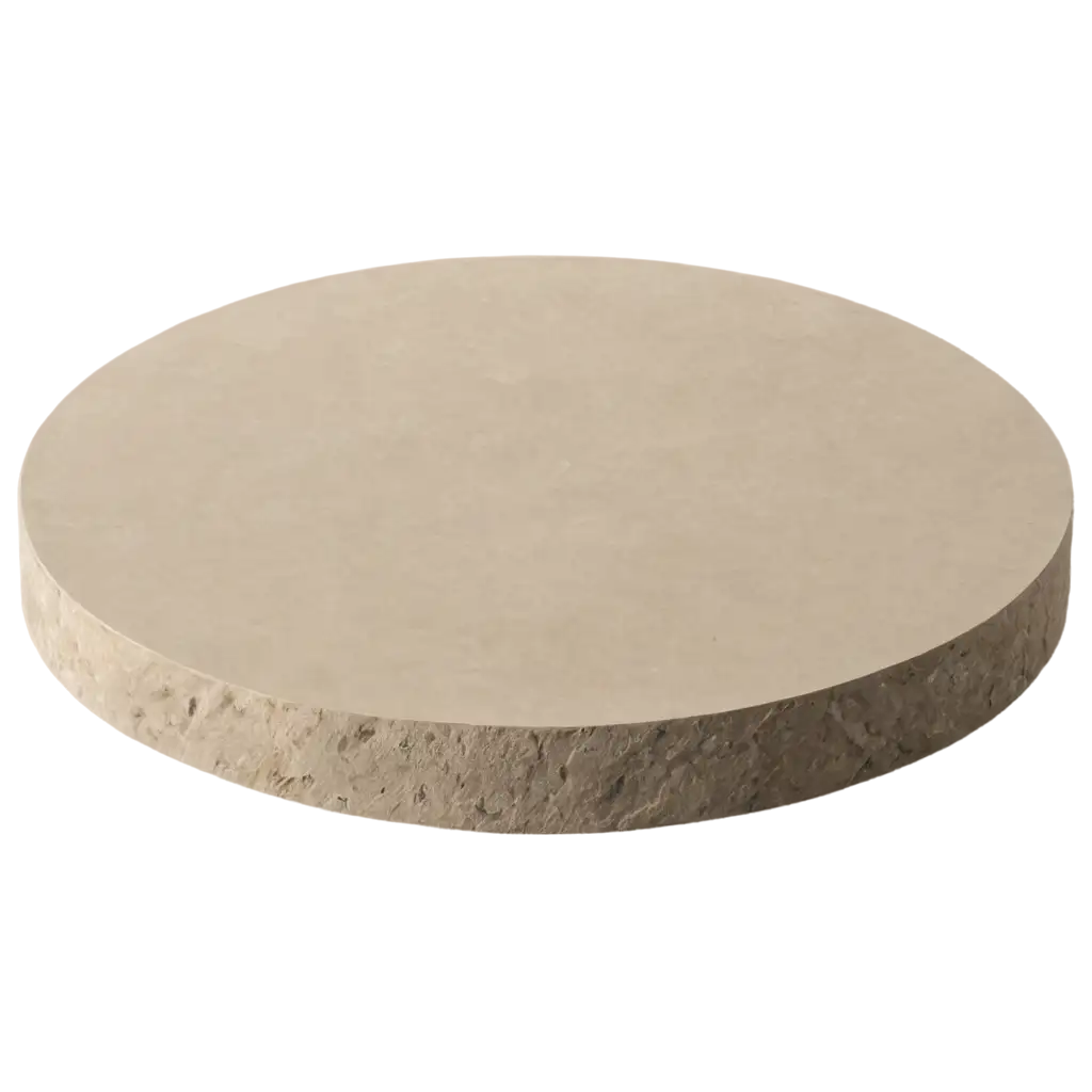 round flat podium made of natural stone