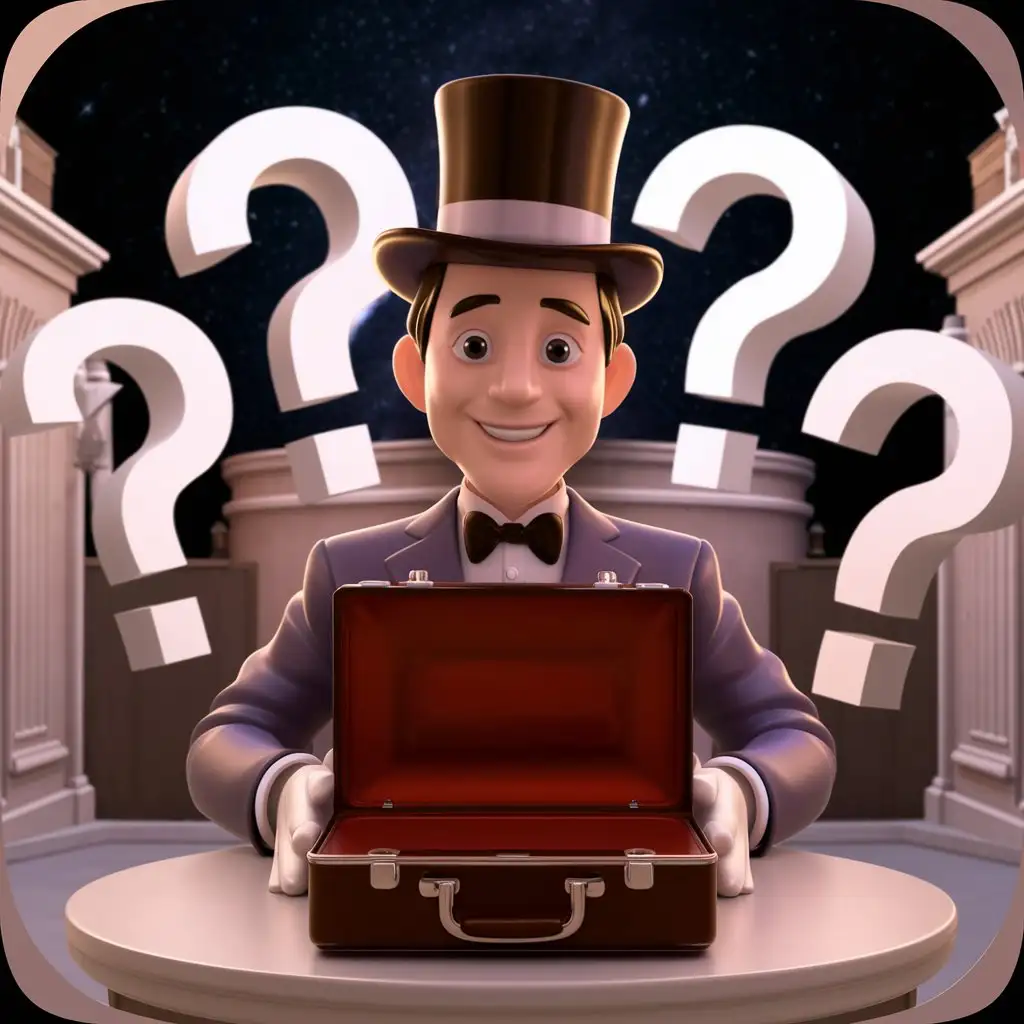 Cartoon-Businessman-Holding-Open-Wallet-with-3D-Question-Marks