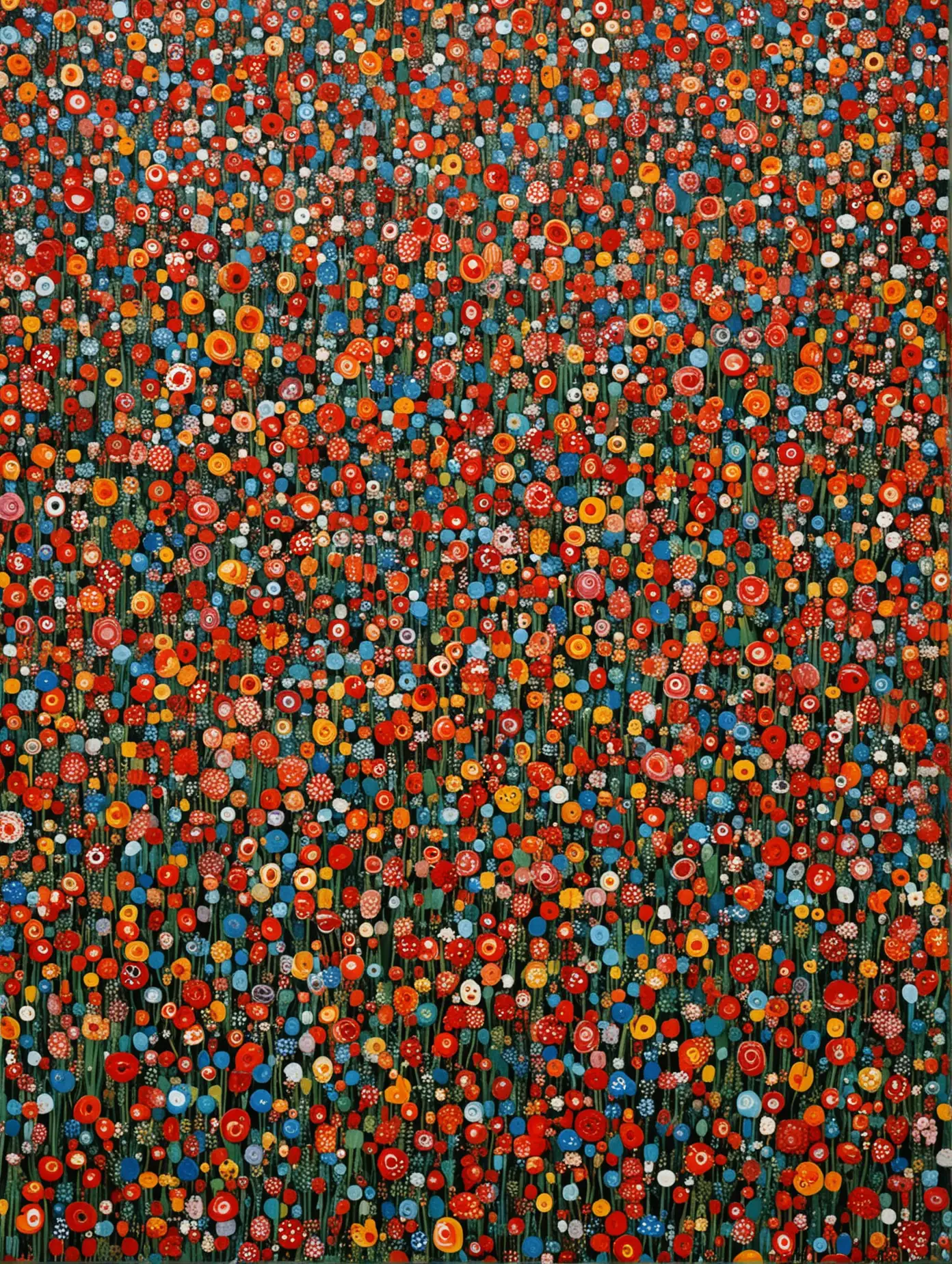 Colorful-Field-Flowers-Abstraction-in-Yayoi-Kusama-Style