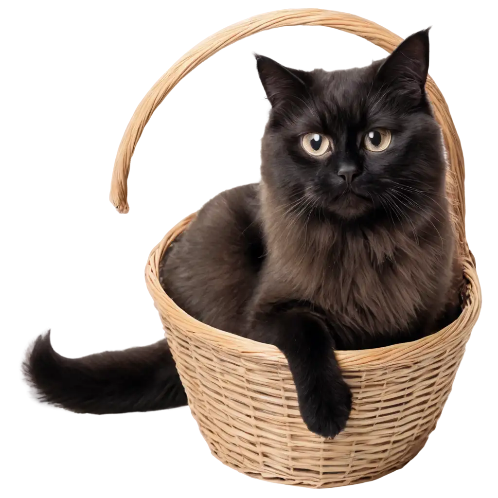 Stunning-Cat-Sitting-in-Basket-HighQuality-PNG-Image-for-Online-Engagement
