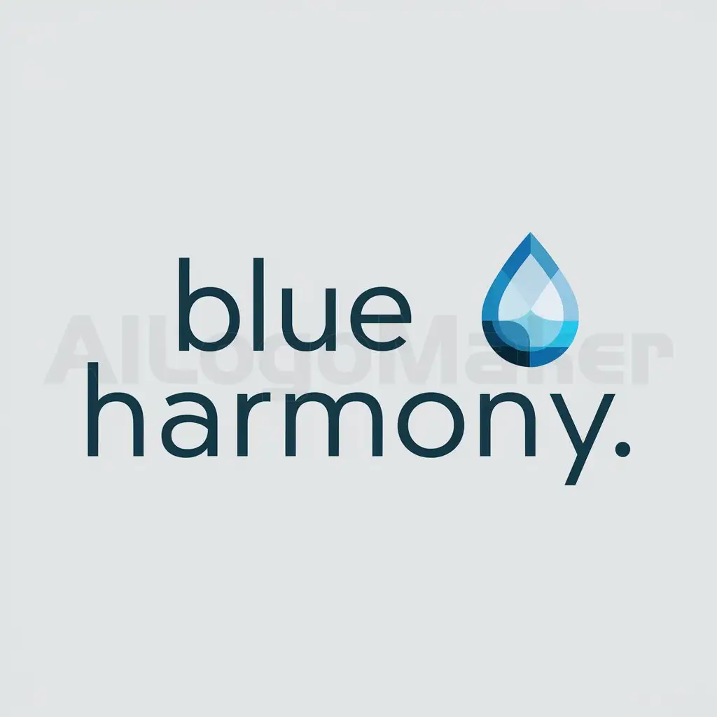 a logo design,with the text "blue harmony", main symbol:water,Moderate,clear background