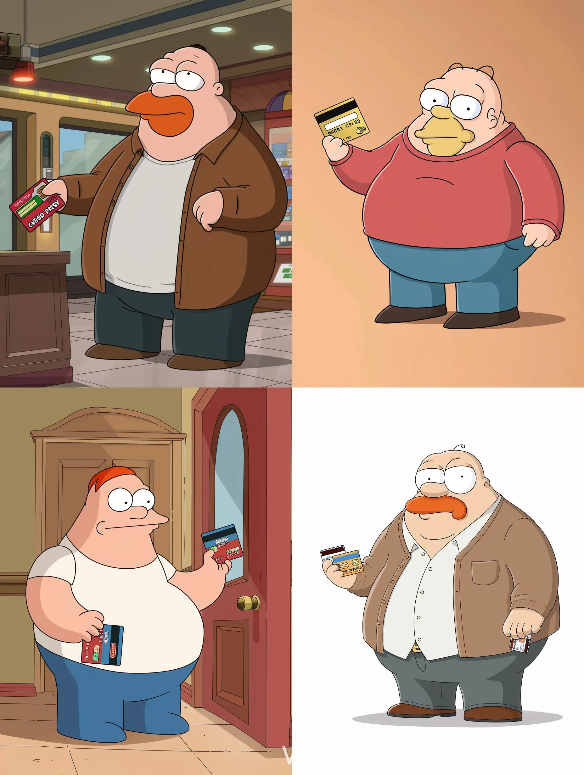 Family guy style, petter giffin with credit card debt