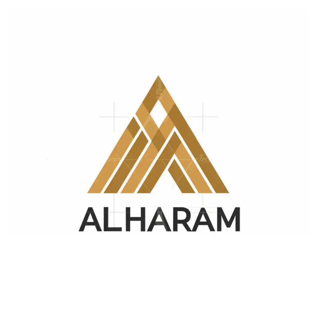 a logo design,with the text "ALHARAM", main symbol:pyramid,Moderate,be used in Entertainment industry,clear background