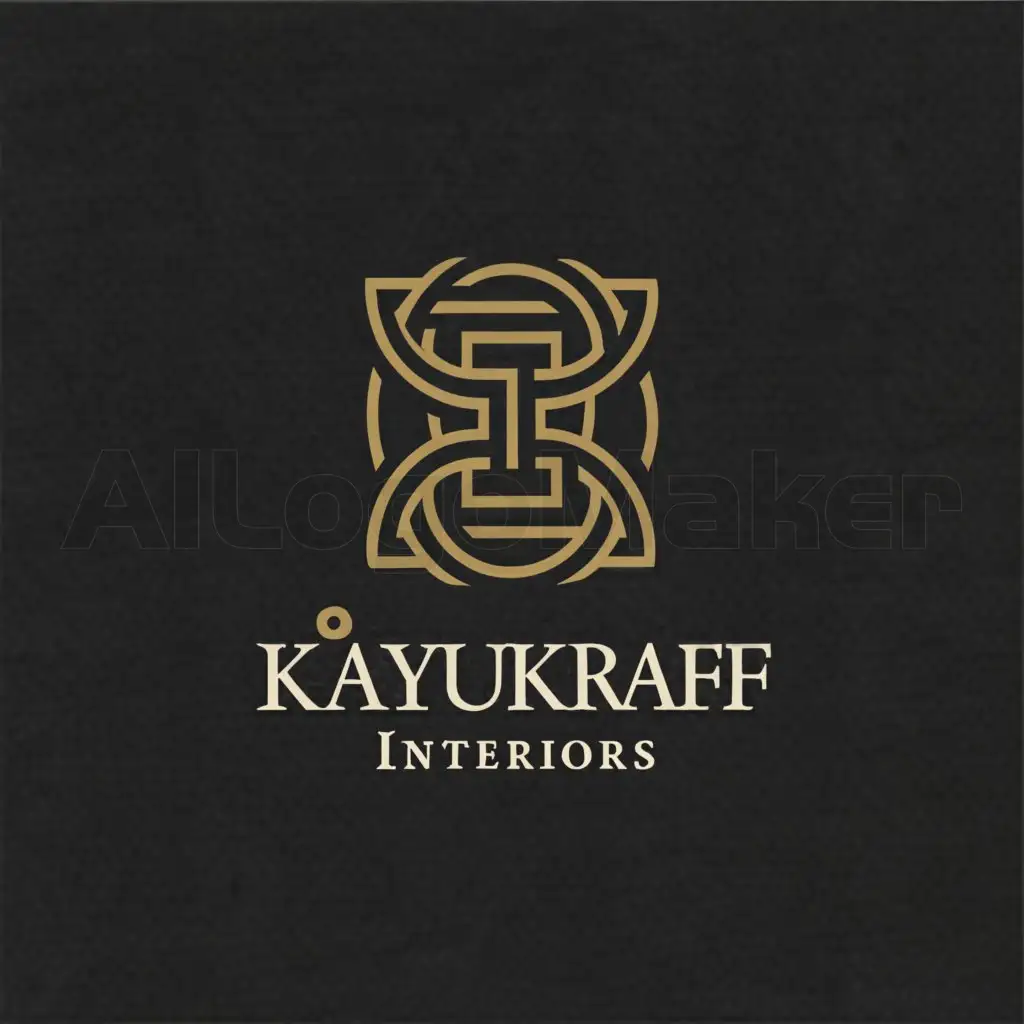 a logo design,with the text "KayuKraf Interiors 匠心木艺", main symbol:joinery carpentry, built-in furnitures,Minimalistic,clear background
