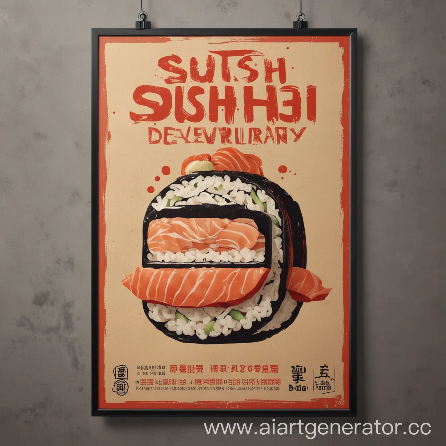 Japanese-Sushi-Delivery-Vibrant-Poster-Design