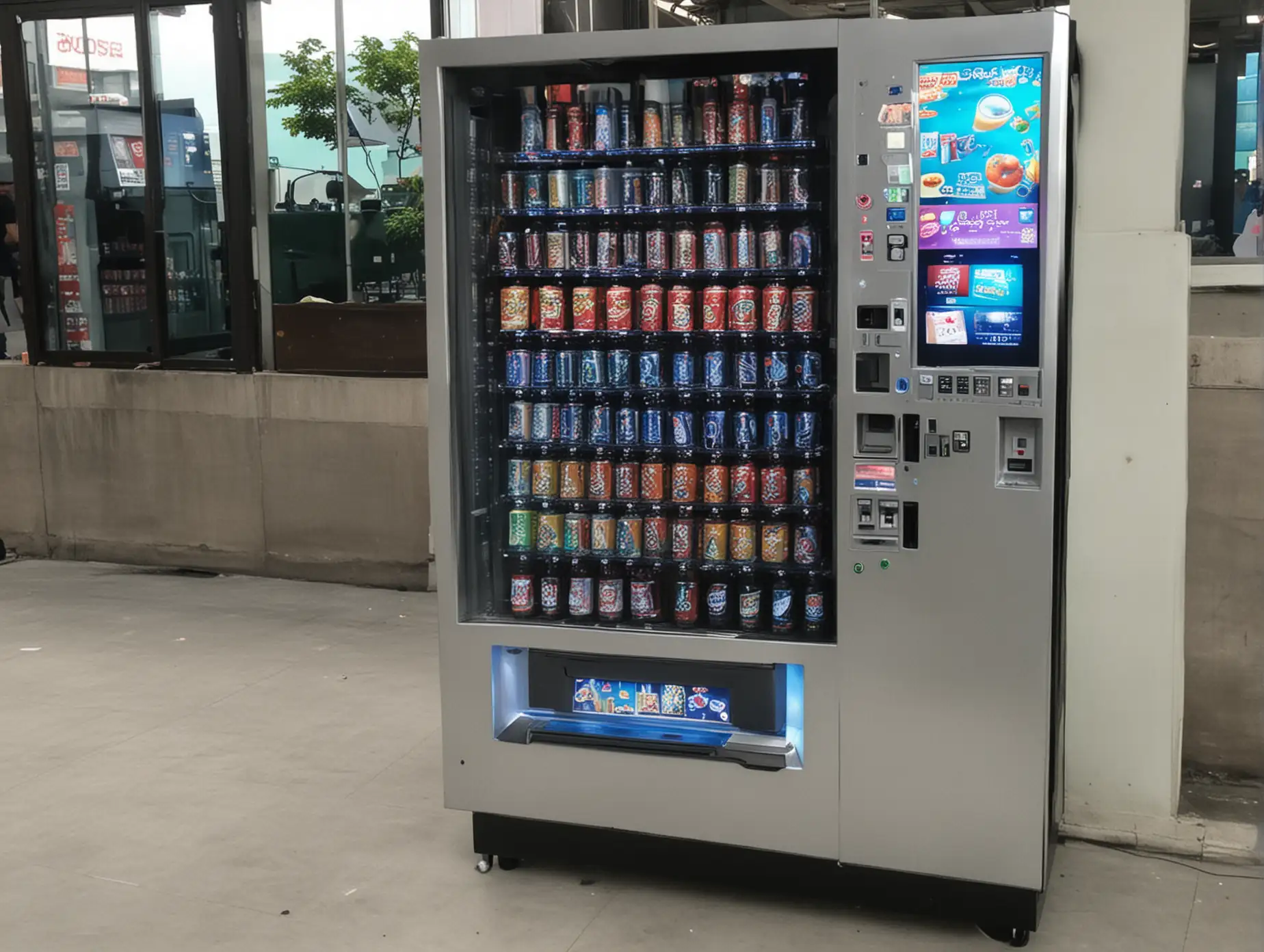 Automatic-Drink-Retail-Vending-Machine-with-Air-Holographic-Screen