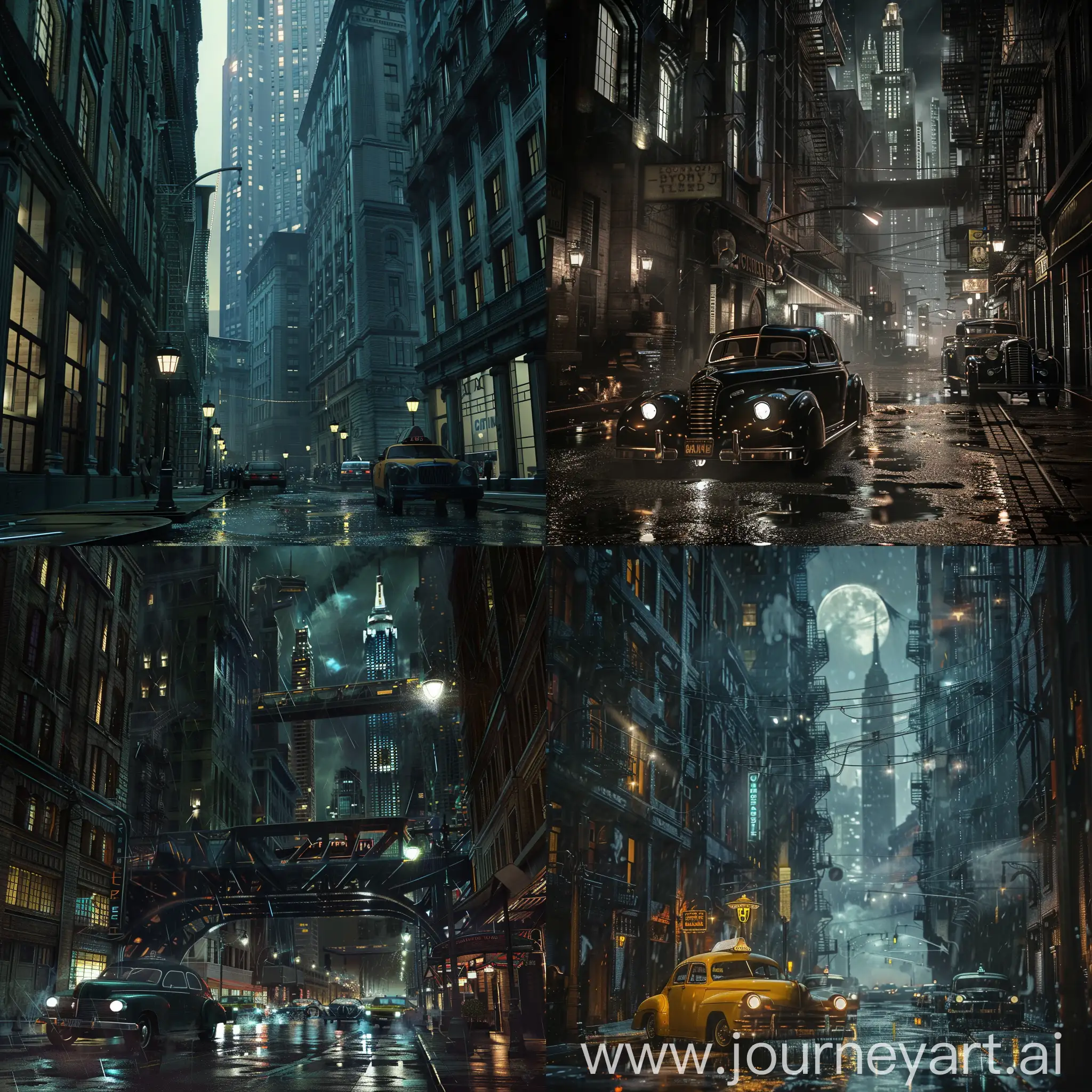 Urban-Cityscape-at-Street-Level-in-Gotham-City