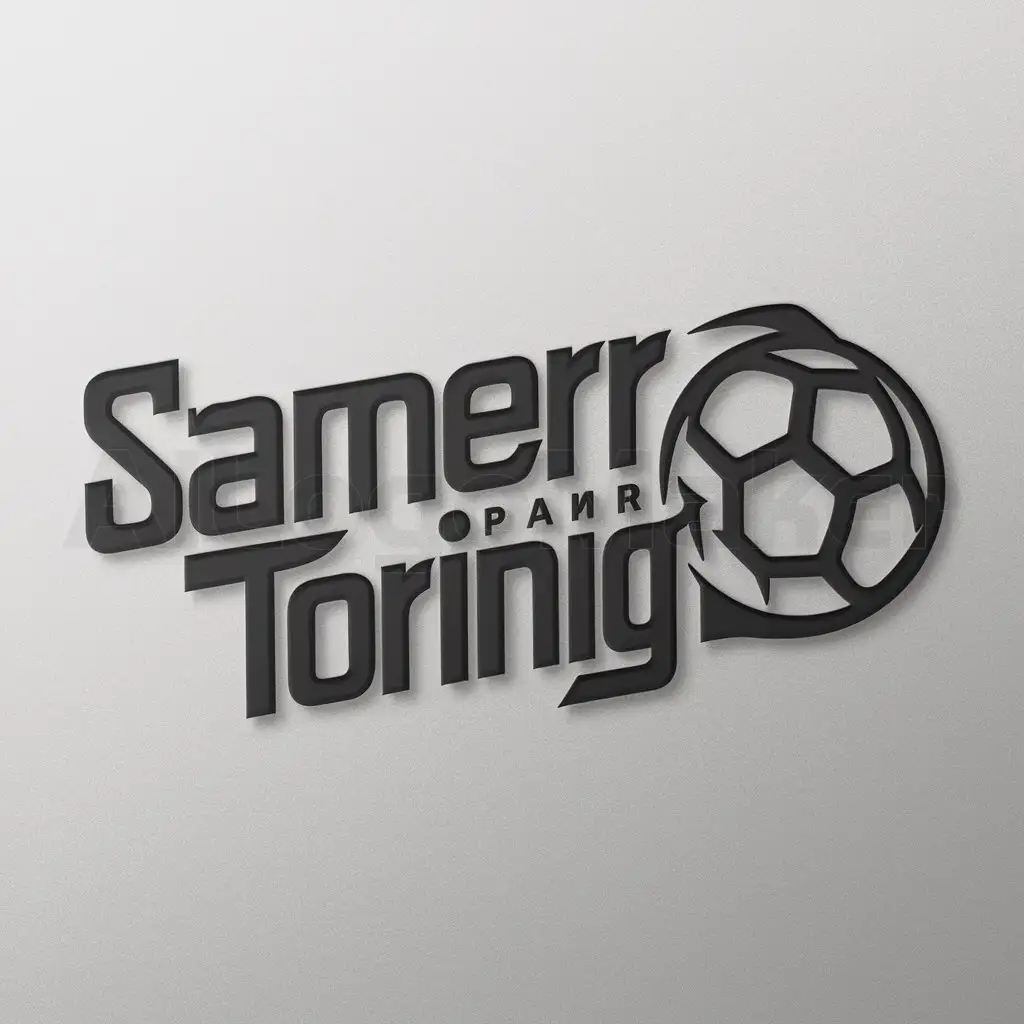 a logo design,with the text "samerr torinig", main symbol:soccer,Moderate,clear background