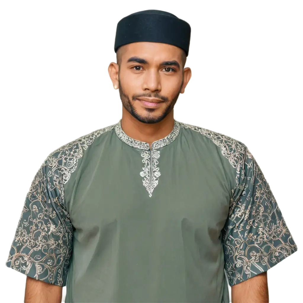 A malay man in baju melayu and songkok