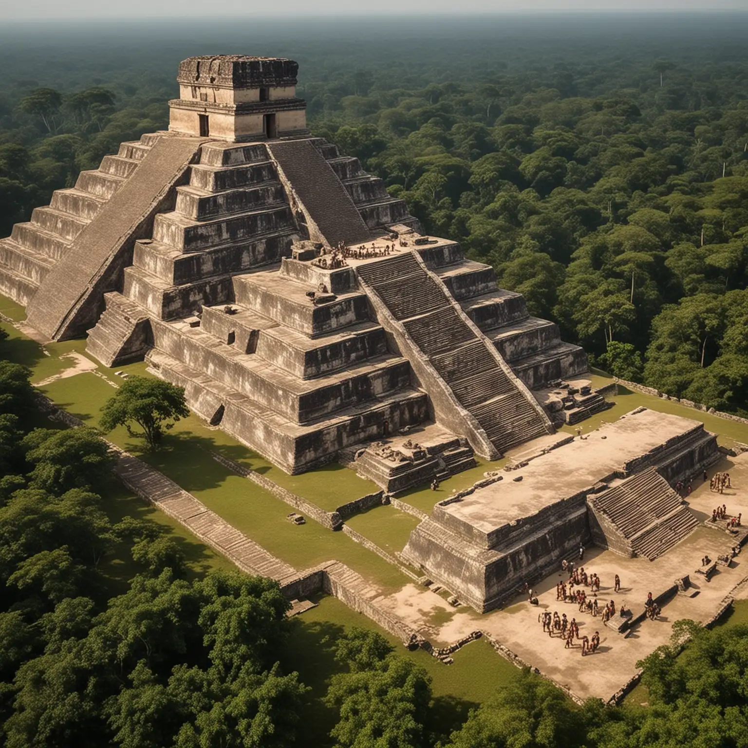 Ancient Maya Civilization Ruins in Jungle Setting