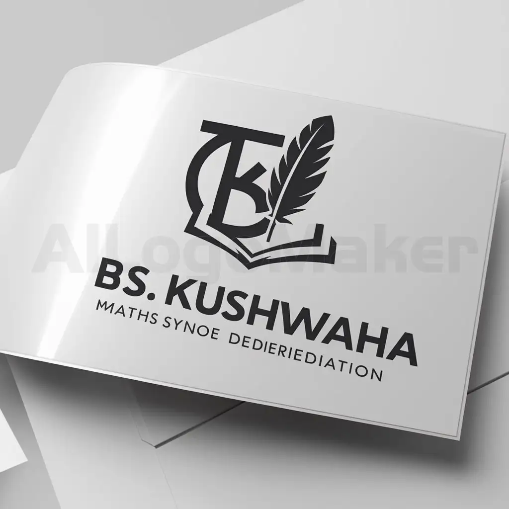 a logo design,with the text "BS kushwaha", main symbol:Maths,Moderate,be used in Education industry,clear background