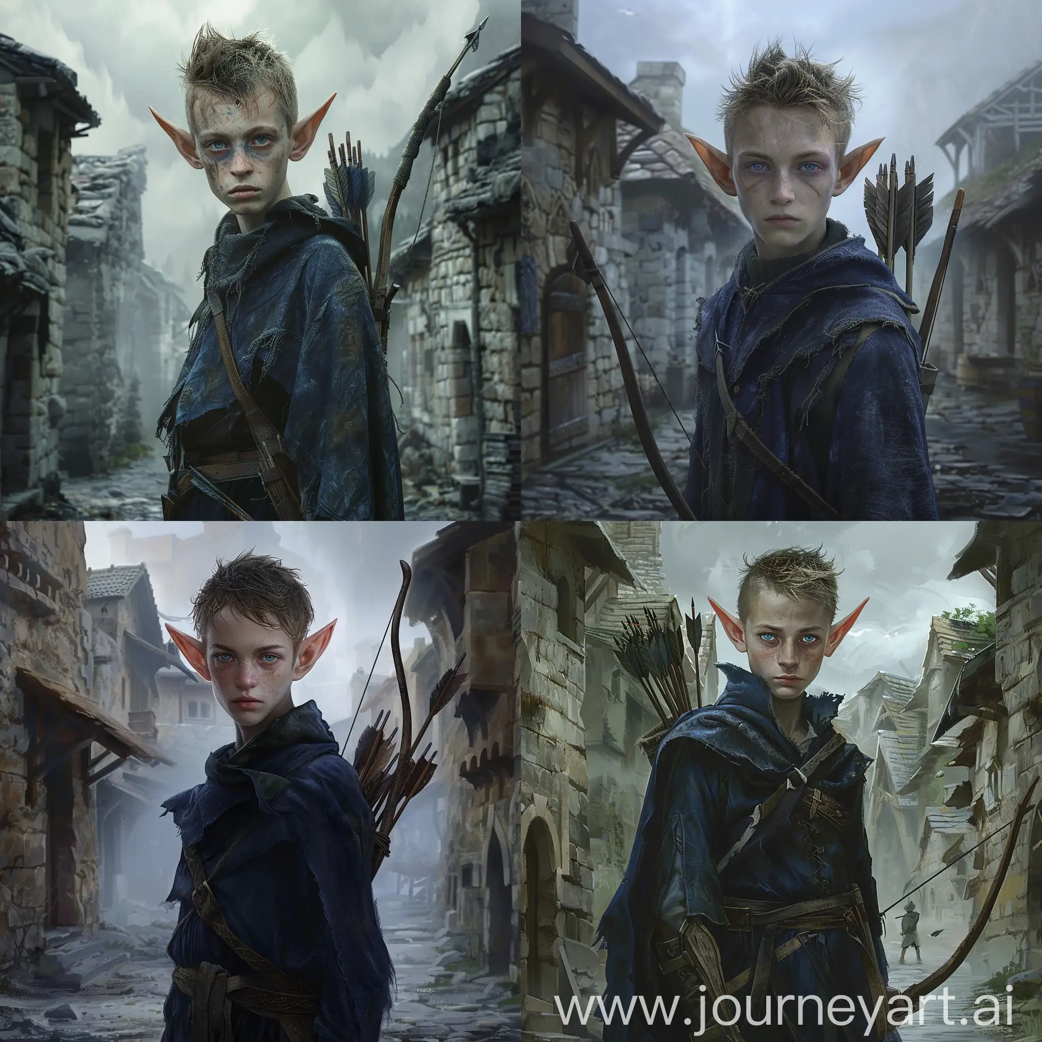 Medieval-Town-Sentry-Elf-in-Dark-Blue-Cloak