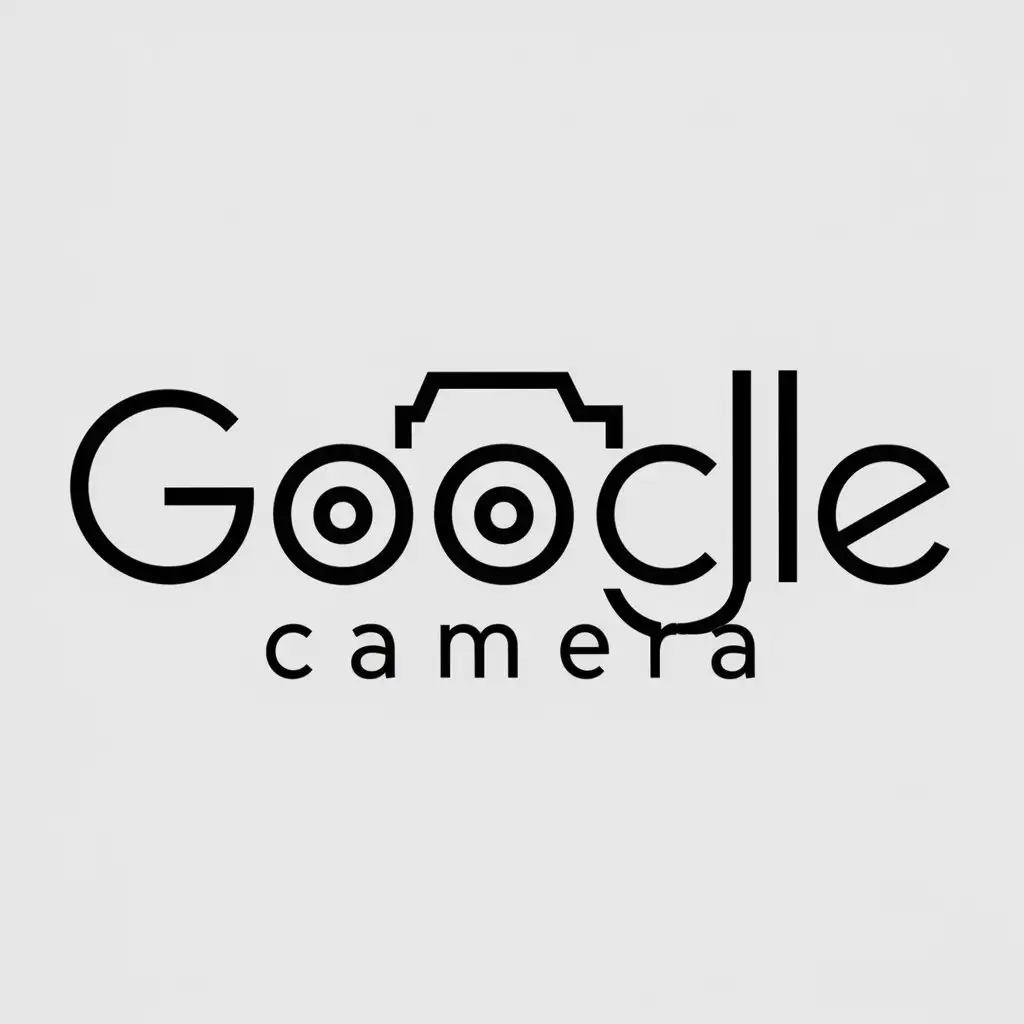 a logo design,with the text "Google Camera", main symbol:camera,Minimalistic,be used in Technology industry,clear background