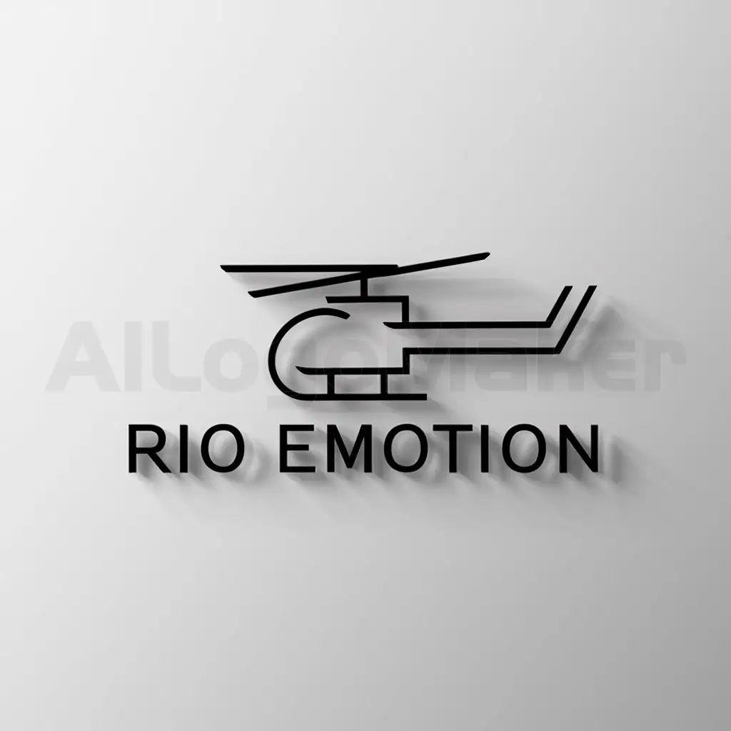 a logo design,with the text "Rio Emotion", main symbol:Hélicoptère,Minimalistic,clear background