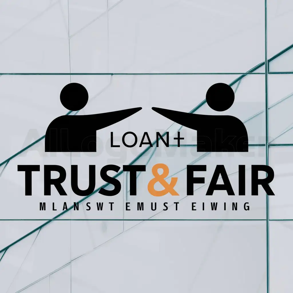 a logo design,with the text "TRUST&FAIR", main symbol:2 PERSONS, LOAN  ,Moderate,clear background