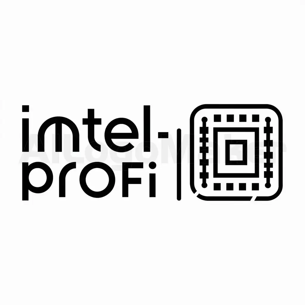 a logo design,with the text "Intel-Profi", main symbol:motherboard,complex,be used in Internet industry,clear background